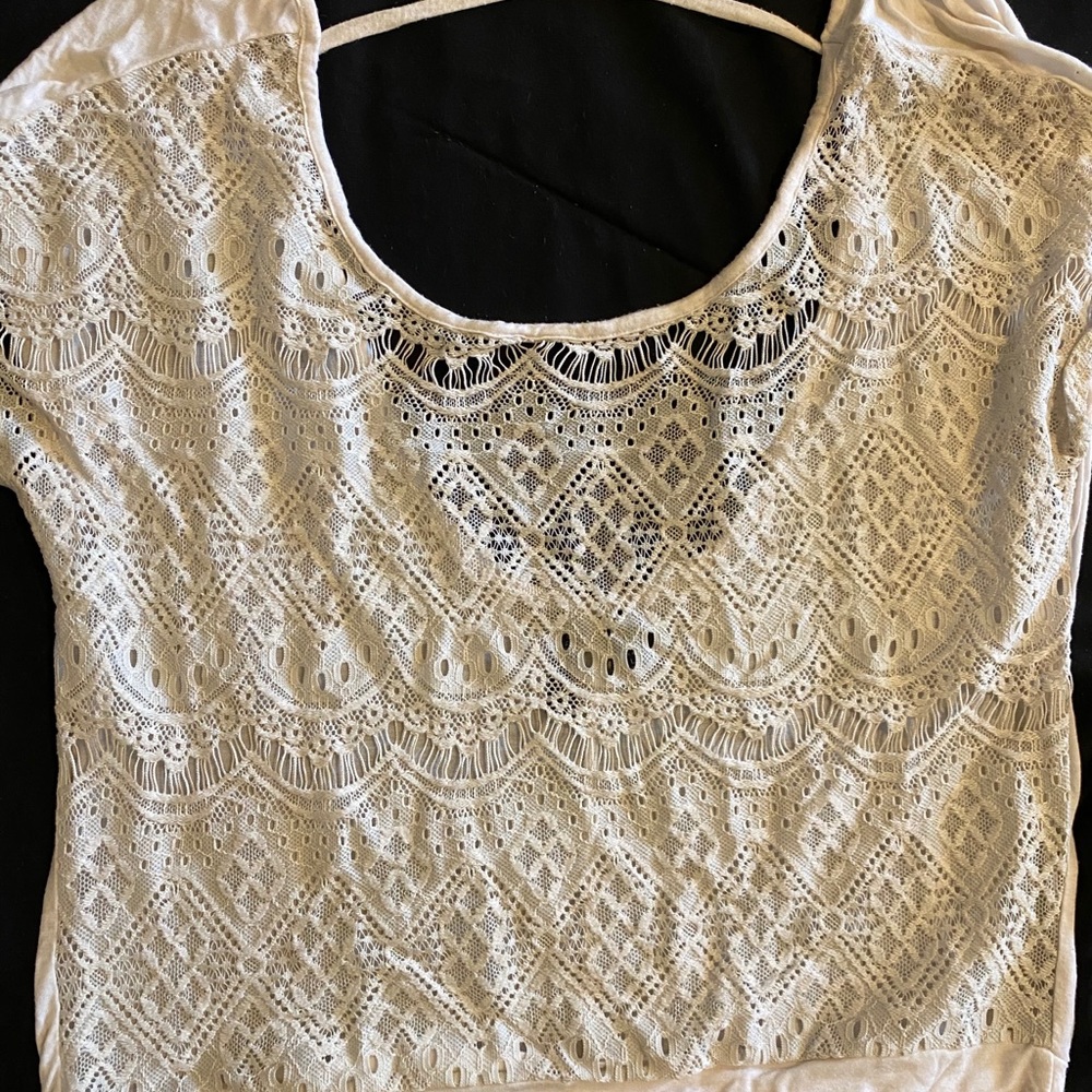White Lace Front Shirt